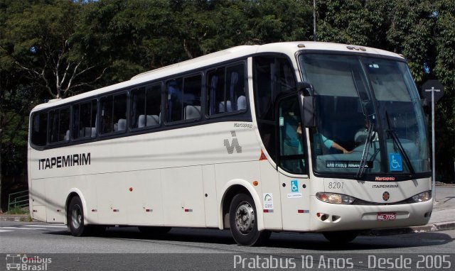 Viação Itapemirim 8201 na cidade de São Paulo, São Paulo, Brasil, por Cristiano Soares da Silva. ID da foto: 3396002.