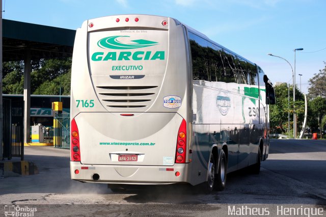 Viação Garcia 7165 na cidade de São Paulo, São Paulo, Brasil, por Matheus Henrique. ID da foto: 3396014.