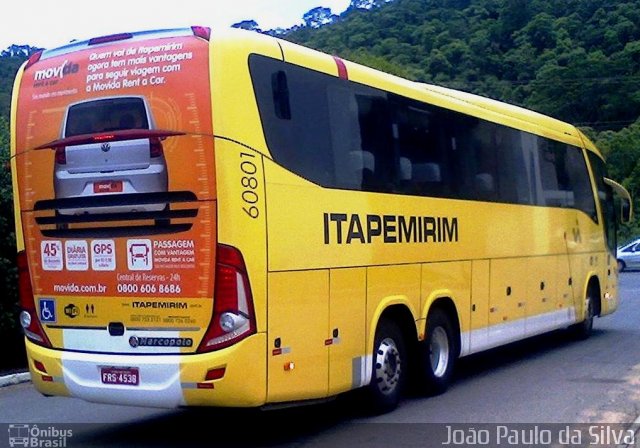 Viação Itapemirim 60801 na cidade de Juiz de Fora, Minas Gerais, Brasil, por João Paulo da Silva. Número da foto: #3398678.