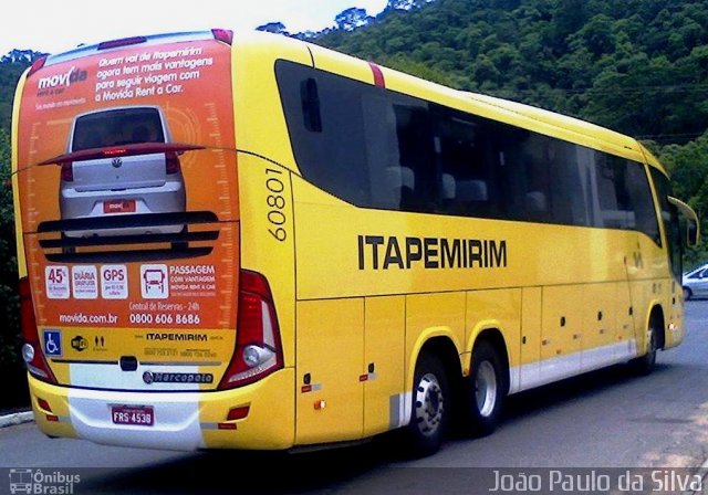 Viação Itapemirim 60801 na cidade de Juiz de Fora, Minas Gerais, Brasil, por João Paulo da Silva. ID da foto: 3398678.