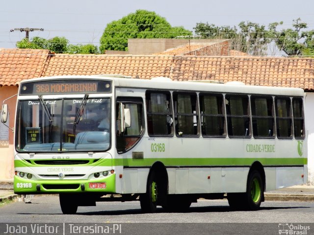 Transporte Coletivo Cidade Verde 03168 na cidade de Teresina, Piauí, Brasil, por João Victor. ID da foto: 3397352.