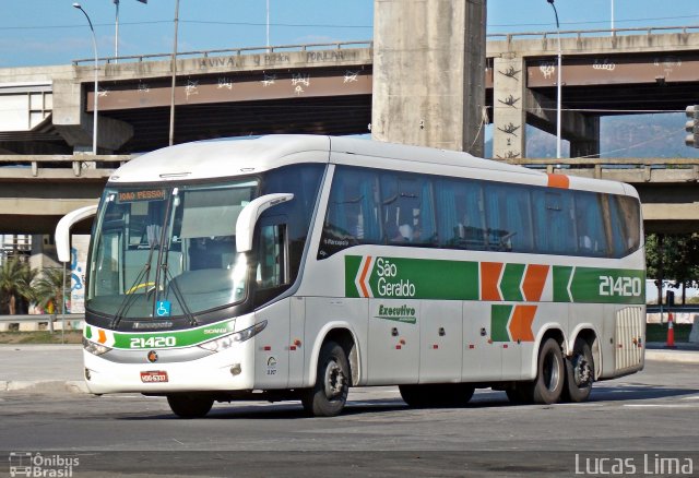 Cia. São Geraldo de Viação 21420 na cidade de Rio de Janeiro, Rio de Janeiro, Brasil, por Lucas Lima. ID da foto: 3332367.