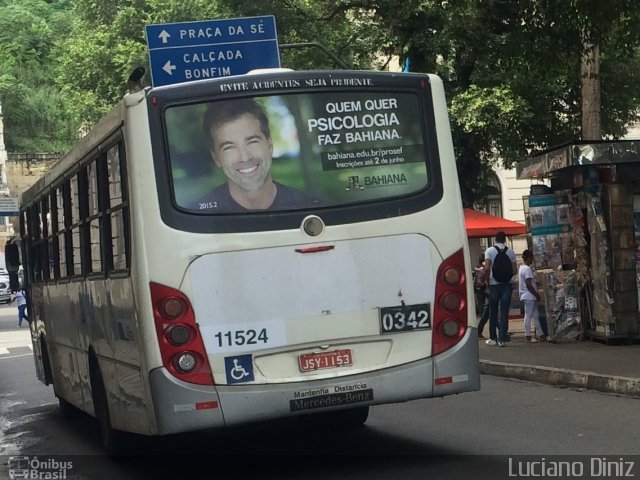 Concessionária Salvador Norte - CSN Transportes 11524 na cidade de Salvador, Bahia, Brasil, por Luciano Diniz. Número da foto: #3332507.