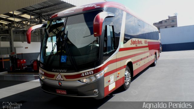 Santa Maria Fretamento e Turismo 400 na cidade de São Bernardo do Campo, São Paulo, Brasil, por Agnaldo Penides. ID da foto: 3339652.