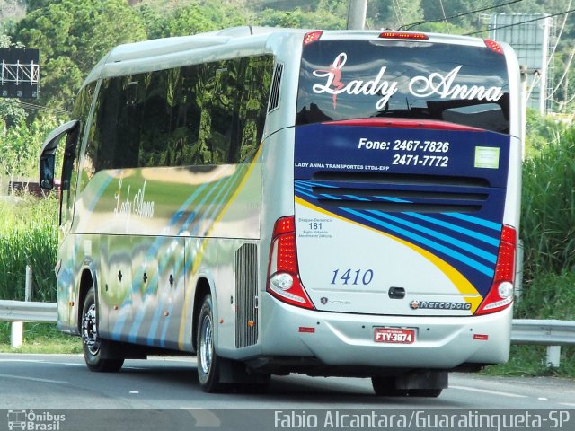 Lady Anna Transportes 1410 na cidade de Aparecida, São Paulo, Brasil, por Fabio Alcantara. Número da foto: #3338606.