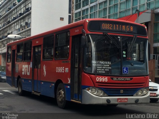 BTU - Bahia Transportes Urbanos 0995 na cidade de Salvador, Bahia, Brasil, por Luciano Diniz. ID da foto: 3337924.