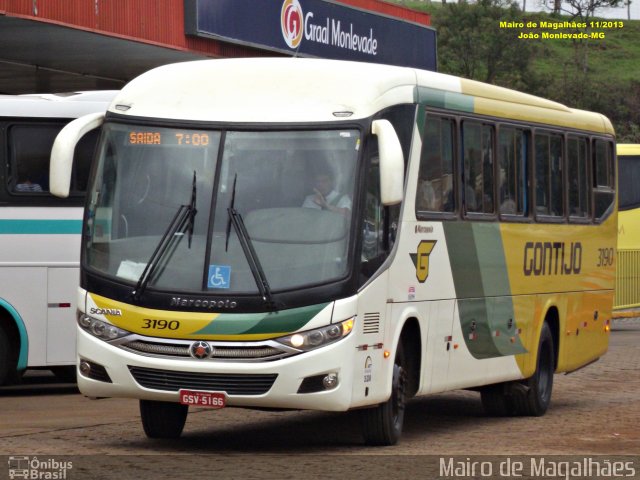 Empresa Gontijo de Transportes 3190 na cidade de João Monlevade, Minas Gerais, Brasil, por Mairo de Magalhães. ID da foto: 3340558.