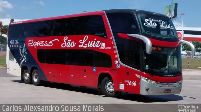 Expresso São Luiz 7660 na cidade de Goiânia, Goiás, Brasil, por Carlos Alexsandro Sousa Morais. Número da foto: #3342032.