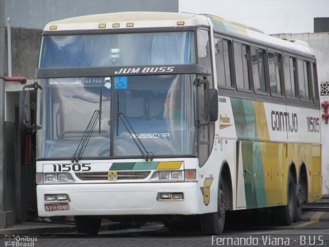 Empresa Gontijo de Transportes 11505 na cidade de Feira de Santana, Bahia, Brasil, por Fernando José Tavares Viana. Número da foto: #3342193.