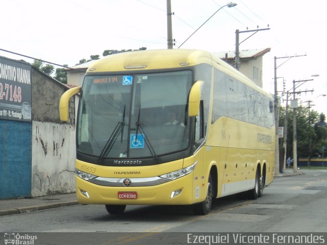 Viação Itapemirim 60653 na cidade de São José dos Campos, São Paulo, Brasil, por Ezequiel Vicente Fernandes. ID da foto: 3401827.