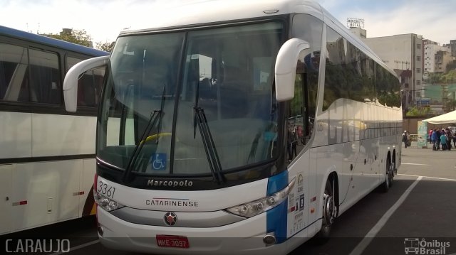 Auto Viação Catarinense 3361 na cidade de Aparecida, São Paulo, Brasil, por Cainã Marcos de Araujo. Número da foto: #3399380.
