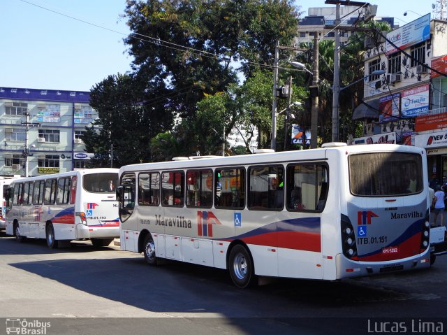 Maravilha Auto Ônibus ITB.01.151 na cidade de Itaboraí, Rio de Janeiro, Brasil, por Lucas Lima. Número da foto: #3423888.