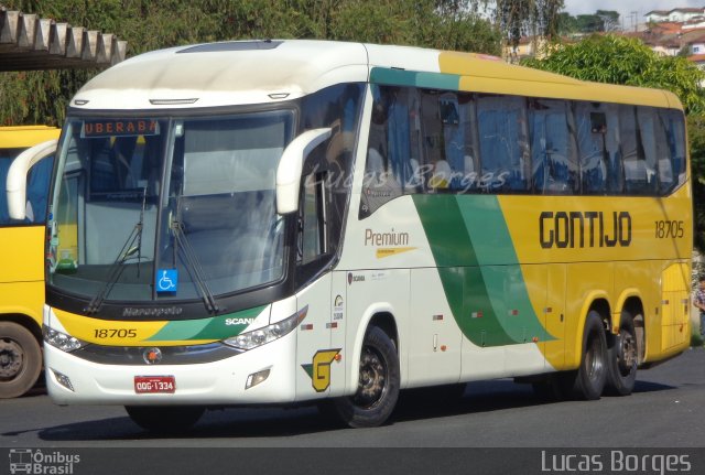 Empresa Gontijo de Transportes 18705 na cidade de Araxá, Minas Gerais, Brasil, por Lucas Borges . Número da foto: #3422603.