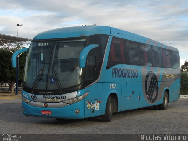 Auto Viação Progresso 6102 na cidade de Paulo Afonso, Bahia, Brasil, por Nícolas Vitorino Lopes. Número da foto: #3424904.