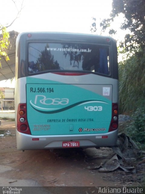 Rosa Turismo 4303 na cidade de São José do Vale do Rio Preto, Rio de Janeiro, Brasil, por Adriano Duarte. ID da foto: 3425736.