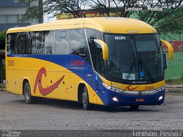 Coletivo Transportes 3505 na cidade de Caruaru, Pernambuco, Brasil, por Lenilson da Silva Pessoa. Número da foto: #3425369.