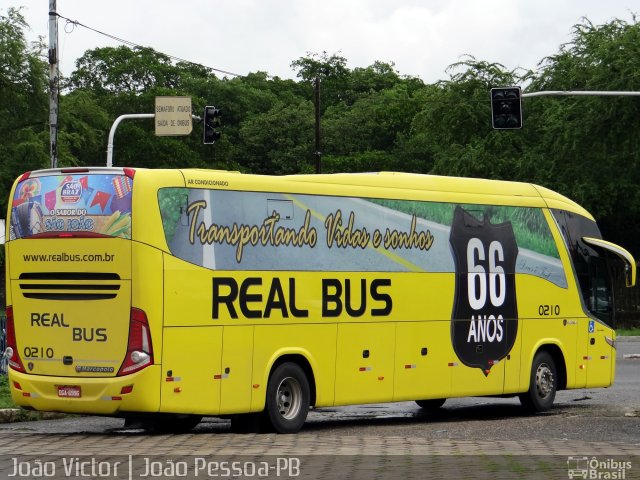 Expresso Real Bus 0210 na cidade de João Pessoa, Paraíba, Brasil, por João Victor. Número da foto: #3430418.
