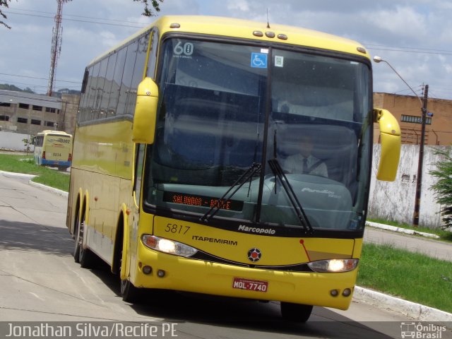 Viação Itapemirim 5817 na cidade de Recife, Pernambuco, Brasil, por Jonathan Silva. ID da foto: 3431503.