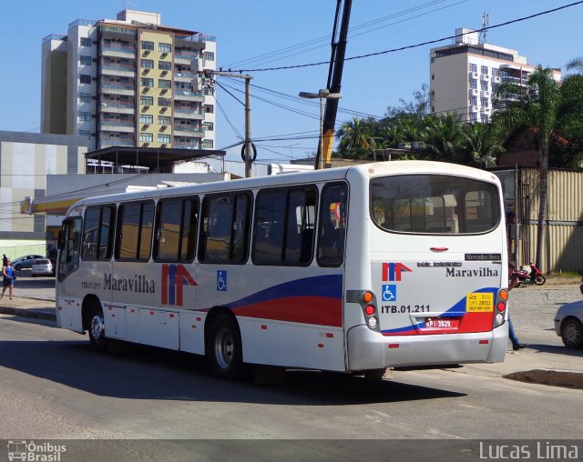 Maravilha Auto Ônibus ITB.01.211 na cidade de Itaboraí, Rio de Janeiro, Brasil, por Lucas Lima. ID da foto: 3434510.