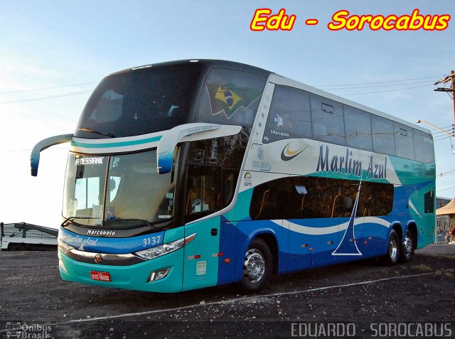 Marlim Azul Turismo 3137 na cidade de São Paulo, São Paulo, Brasil, por EDUARDO - SOROCABUS. ID da foto: 3434889.