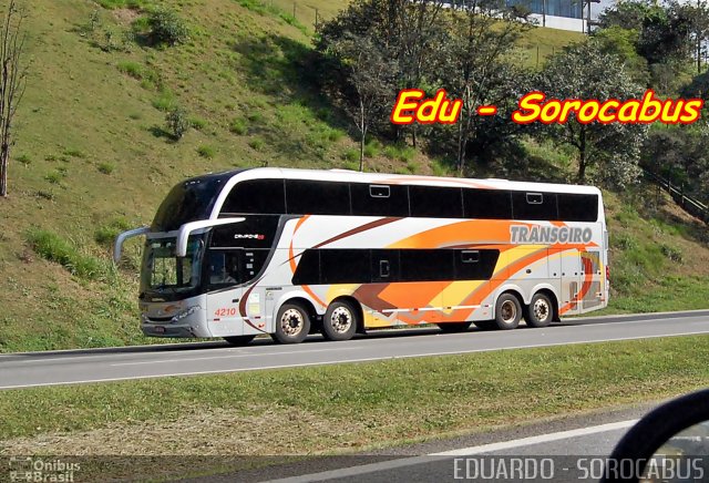 Transgiro Turismo 4210 na cidade de Santana de Parnaíba, São Paulo, Brasil, por EDUARDO - SOROCABUS. Número da foto: #3437882.