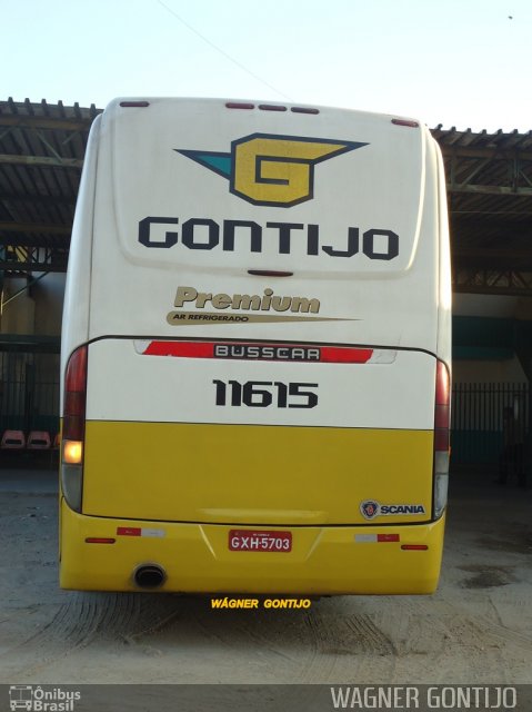 Empresa Gontijo de Transportes 11615 na cidade de Várzea da Palma, Minas Gerais, Brasil, por Wágner  Gontijo. ID da foto: 3438761.