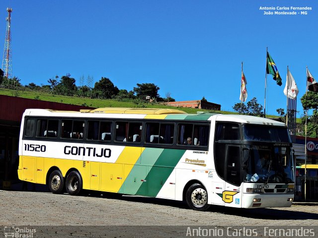 Empresa Gontijo de Transportes 11520 na cidade de João Monlevade, Minas Gerais, Brasil, por Antonio Carlos Fernandes. ID da foto: 3441273.