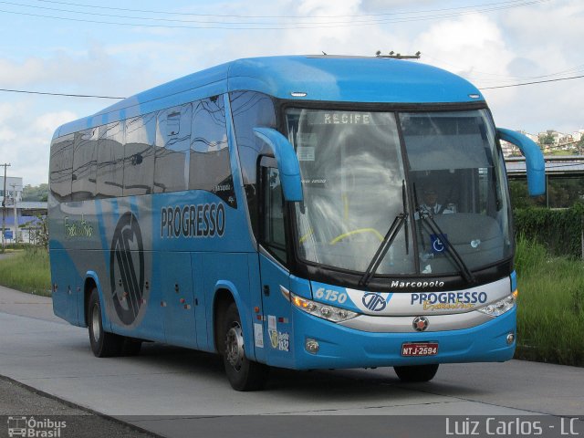 Auto Viação Progresso 6150 na cidade de Recife, Pernambuco, Brasil, por Luiz Carlos de Santana. ID da foto: 3441954.