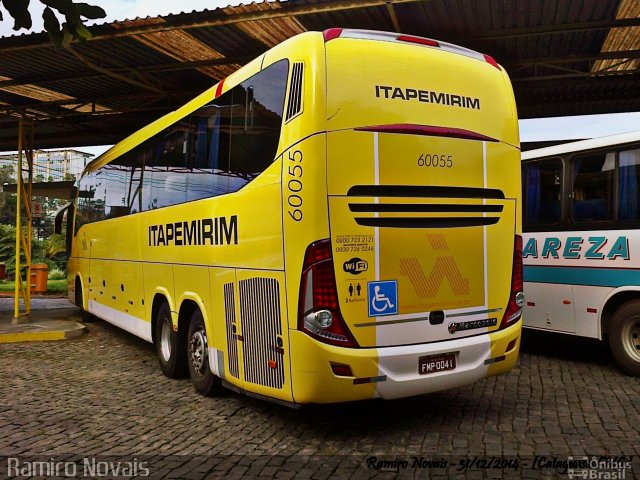 Viação Itapemirim 60055 na cidade de Cataguases, Minas Gerais, Brasil, por Ramiro Novais. Número da foto: #3441923.