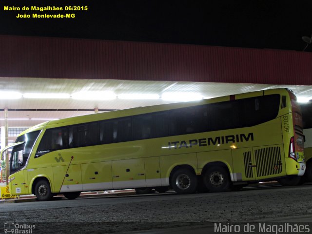 Viação Itapemirim 60703 na cidade de João Monlevade, Minas Gerais, Brasil, por Mairo de Magalhães. Número da foto: #3441525.