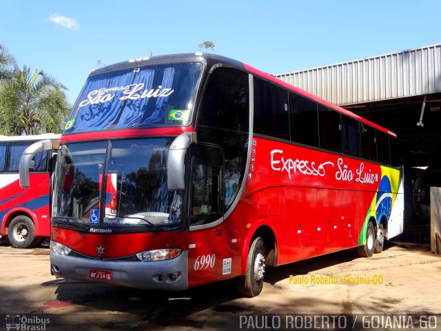 Expresso São Luiz 6990 na cidade de Goiânia, Goiás, Brasil, por Paulo Roberto de Morais Amorim. Número da foto: #3444771.