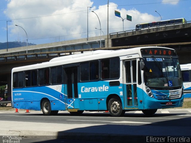 Viação Caravele RJ 173.051 na cidade de Rio de Janeiro, Rio de Janeiro, Brasil, por Eliezer Ferreira. ID da foto: 3444806.