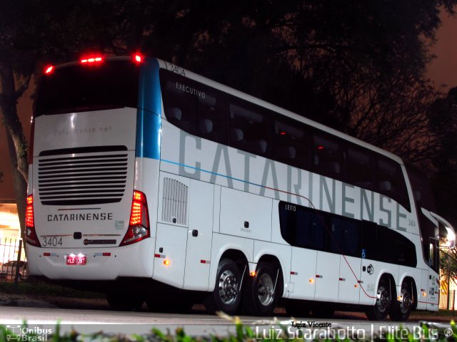 Auto Viação Catarinense 3404 na cidade de Curitiba, Paraná, Brasil, por Luiz Scarabotto . ID da foto: 3444913.