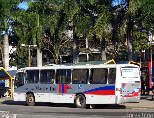 Maravilha Auto Ônibus ITB.01.194 na cidade de Itaboraí, Rio de Janeiro, Brasil, por Lucas Lima. Número da foto: #3402032.