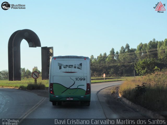 Turin Transportes 1099 na cidade de Ouro Branco, Minas Gerais, Brasil, por Davi Cristiano Carvalho Martins dos Santos. ID da foto: 3402787.