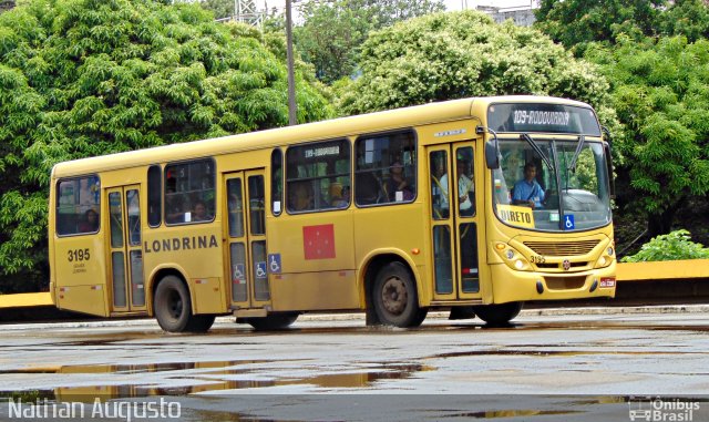 TCGL - Transportes Coletivos Grande Londrina 3195 na cidade de Londrina, Paraná, Brasil, por Nathan Augusto. Número da foto: #3446040.