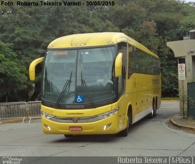 Viação Itapemirim 60581 na cidade de São Paulo, São Paulo, Brasil, por Roberto Teixeira. Número da foto: #3449353.