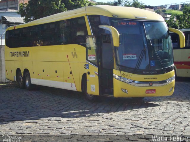 Viação Itapemirim 60671 na cidade de Ipatinga, Minas Gerais, Brasil, por Wauir Engels Felipe Pessoa. Número da foto: #3448556.