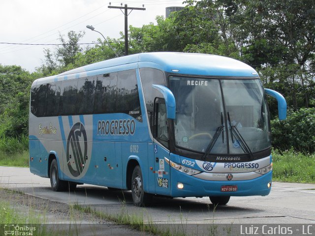 Auto Viação Progresso 6192 na cidade de Recife, Pernambuco, Brasil, por Luiz Carlos de Santana. ID da foto: 3448098.