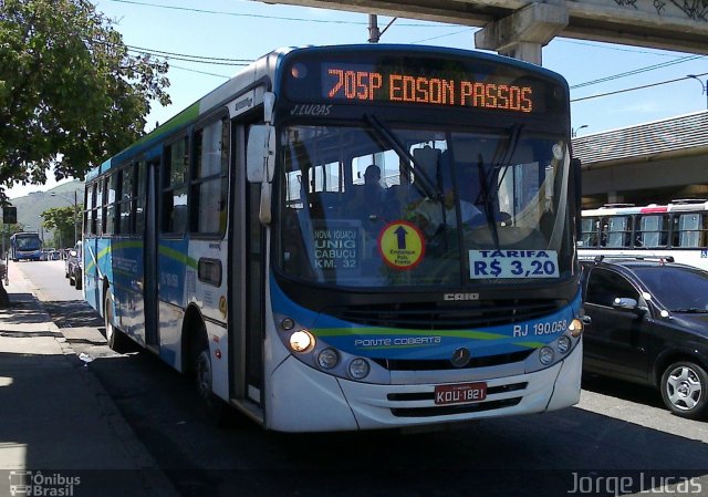 Viação Ponte Coberta RJ 190.058 na cidade de Rio de Janeiro, Rio de Janeiro, Brasil, por Jorge Lucas Araújo. Número da foto: #3453737.