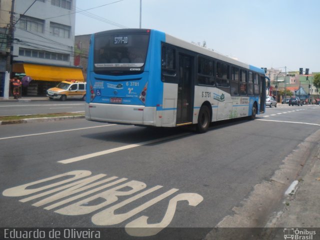 Viação Paratodos > São Jorge > Metropolitana São Paulo > Mobibrasil 6 3781 na cidade de São Paulo, São Paulo, Brasil, por Eduardo de Oliveira. Número da foto: #3452638.