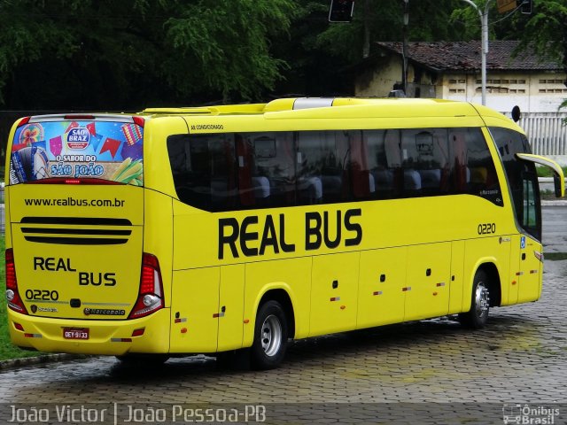 Expresso Real Bus 0220 na cidade de João Pessoa, Paraíba, Brasil, por João Victor. ID da foto: 3453633.