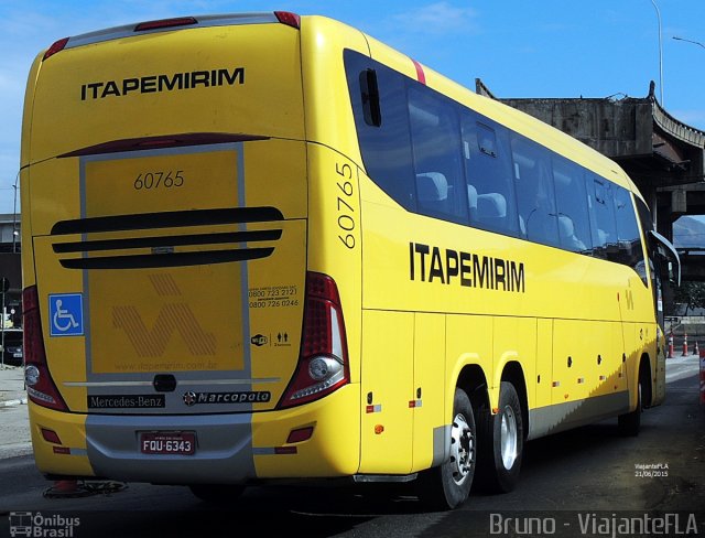 Viação Itapemirim 60765 na cidade de Rio de Janeiro, Rio de Janeiro, Brasil, por Bruno - ViajanteFLA. Número da foto: #3455012.