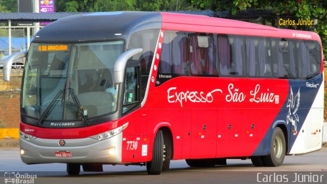 Expresso São Luiz 7730 na cidade de Goiânia, Goiás, Brasil, por Carlos Júnior. ID da foto: 3455593.