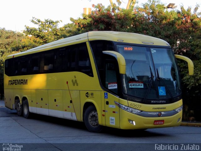 Viação Itapemirim 60627 na cidade de São Paulo, São Paulo, Brasil, por Fabricio Zulato. ID da foto: 3461093.