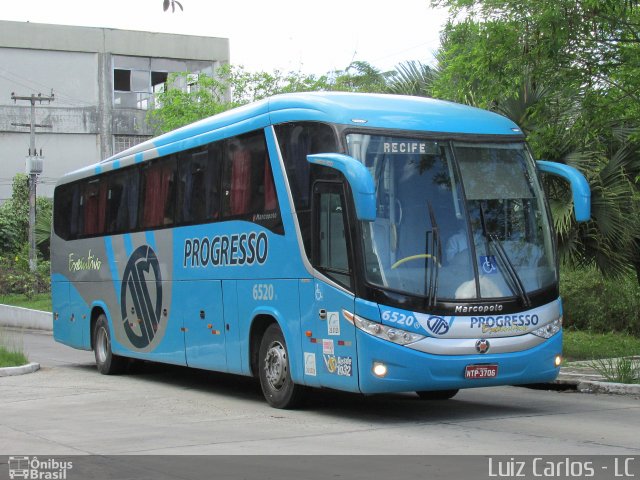 Auto Viação Progresso 6520 na cidade de Recife, Pernambuco, Brasil, por Luiz Carlos de Santana. ID da foto: 3463851.