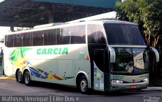 Viação Garcia 7747 na cidade de São Paulo, São Paulo, Brasil, por Matheus Henrique. ID da foto: 3406047.