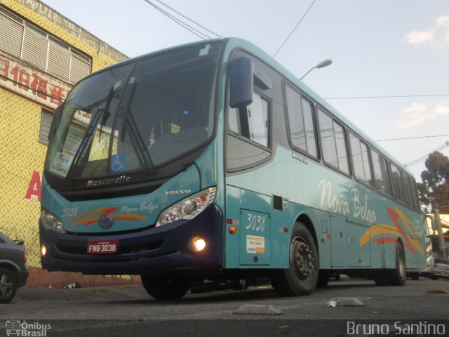 Nova Belga Transportadora Turística 3038 na cidade de Taboão da Serra, São Paulo, Brasil, por Bruno Santino. ID da foto: 3467883.