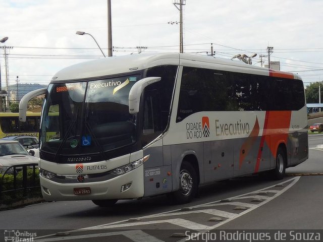 Viação Cidade do Aço RJ 174.135 na cidade de Volta Redonda, Rio de Janeiro, Brasil, por Sergio Rodrigues de Souza. ID da foto: 3407129.