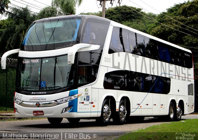 Auto Viação Catarinense 3510 na cidade de São Paulo, São Paulo, Brasil, por Matheus Henrique. Número da foto: #3410582.